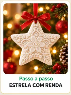 Estrela com renda em cerâmica fria